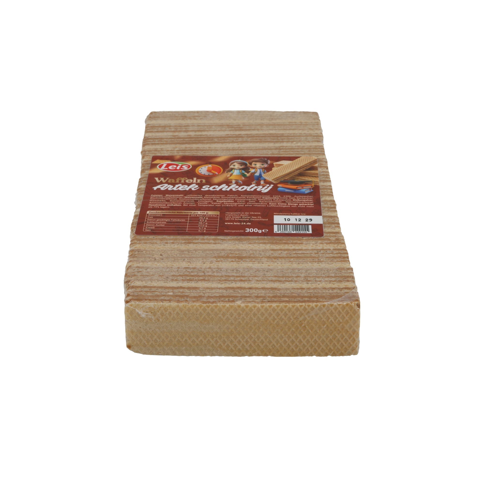 Leis | Waffeln Artek szkolny | Knusprige Waffeln mit Kakaofüllung | 300 g LEIS